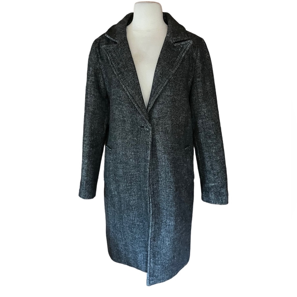Apt 9 Black,‎ White, Gray, Lined Fall/Winter Trench Coat
